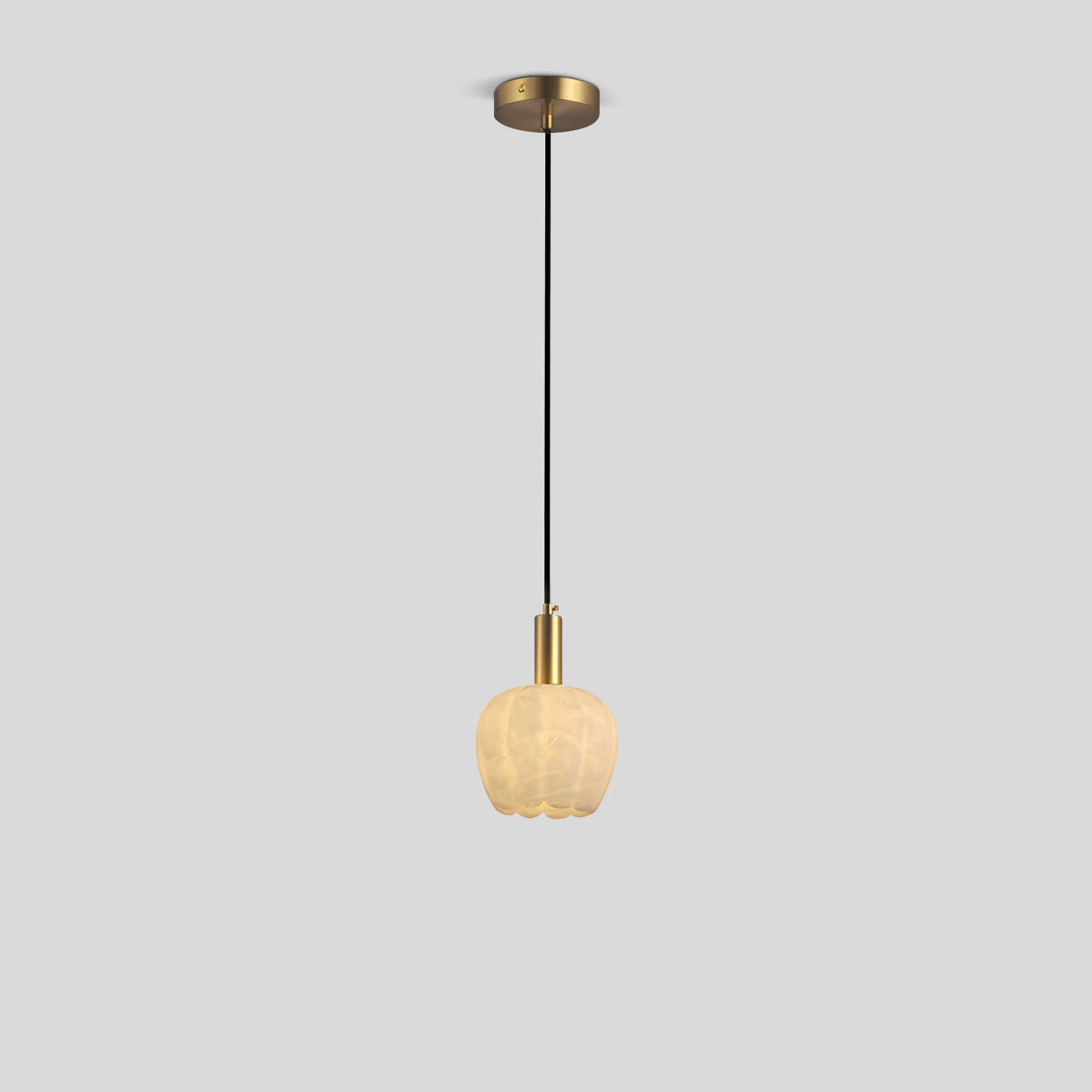 Flower Bud Shaped Spanish Alabaster Pendant Light 1 Head