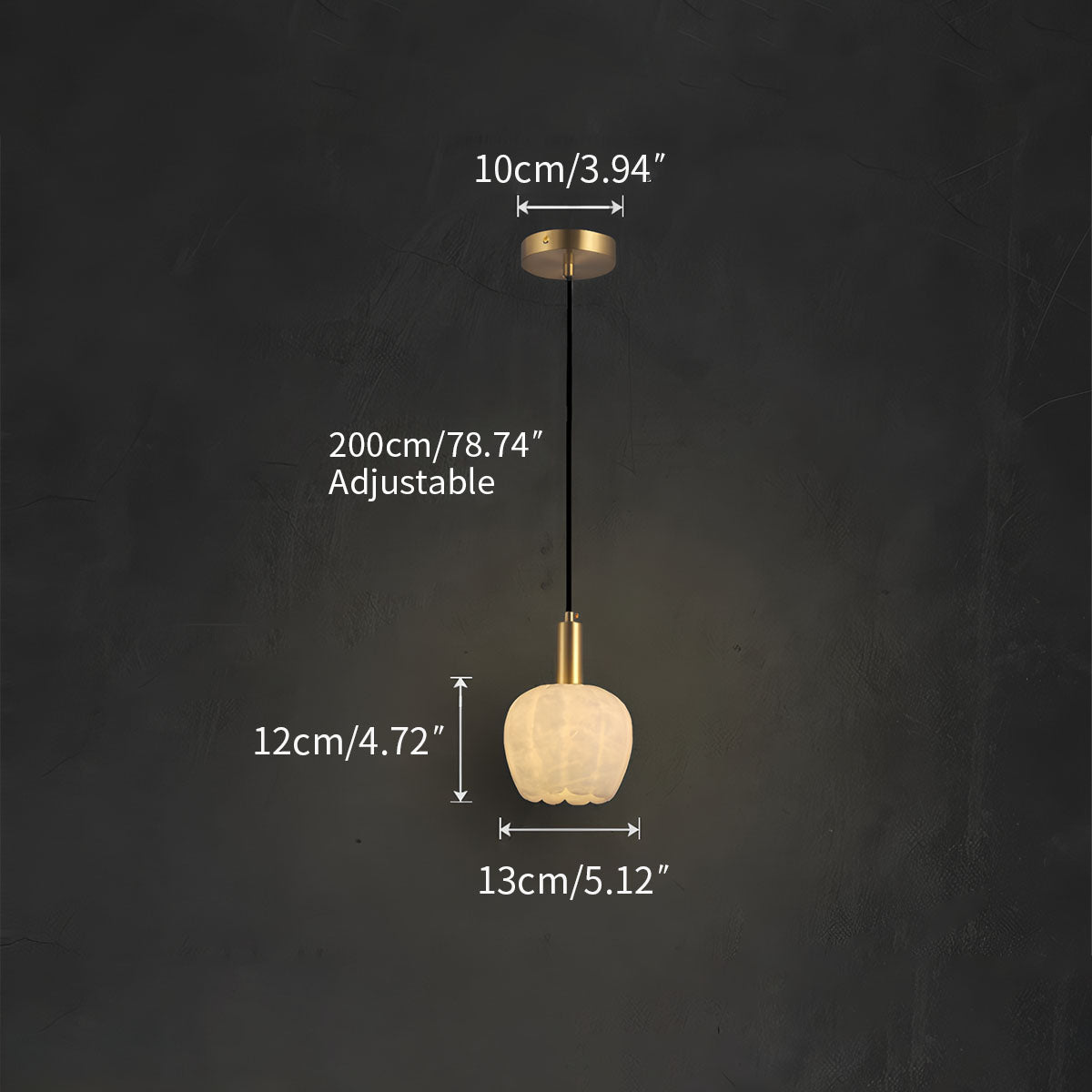 Flower Bud Shaped Spanish Alabaster Pendant Light