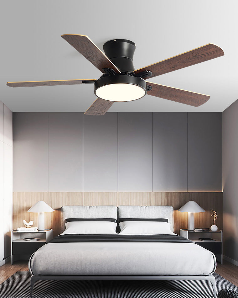 Olverai Low Profile Wood Ceiling Fan Lamp