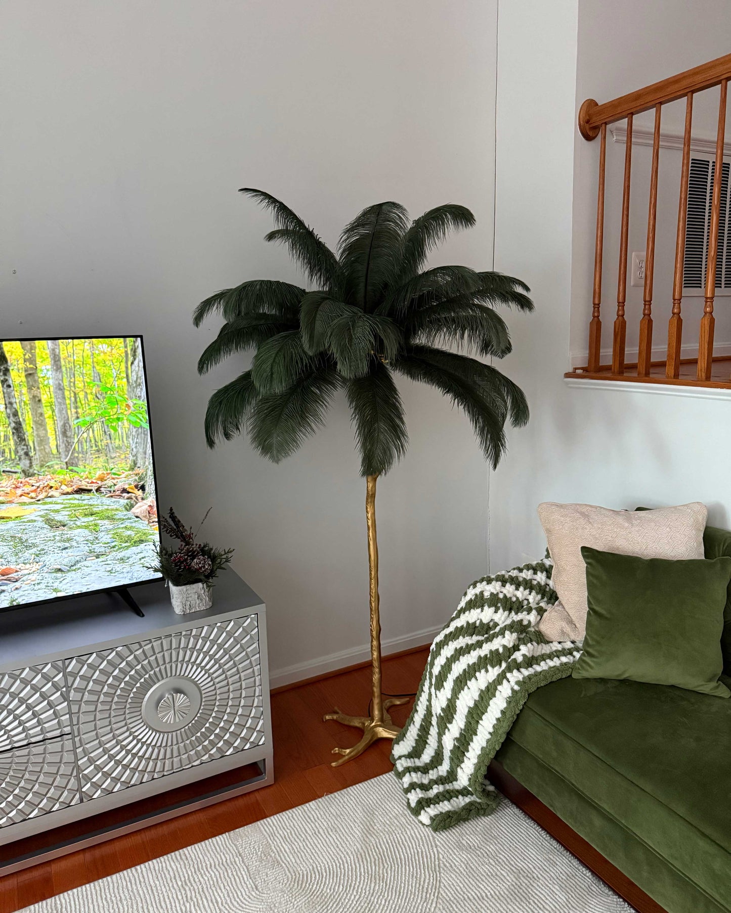 Olverai Feather Palm Tree Floor Lamp