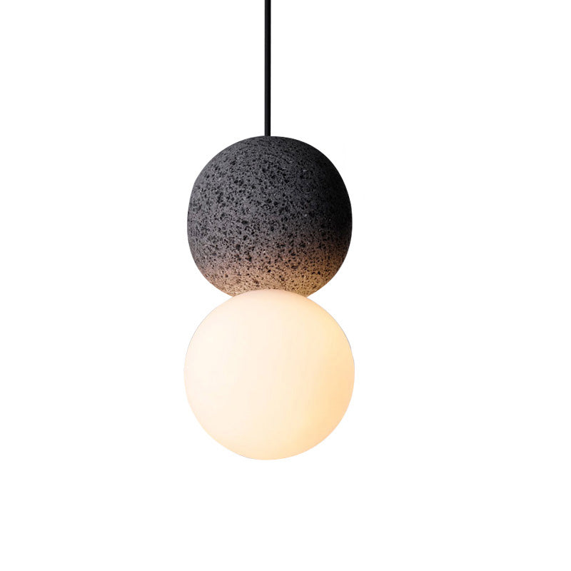 Olverai White & Black Glass Globe Pendant Light