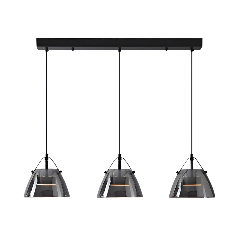 Olverai 3 Light Smoked Glass Pendant Light