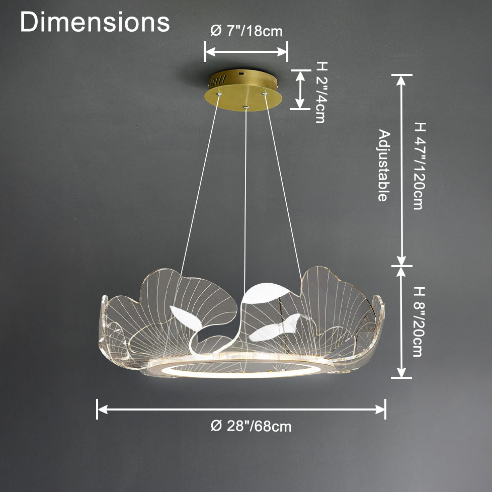 Olverai Acrylic Ginkgo Leaf Chandelier