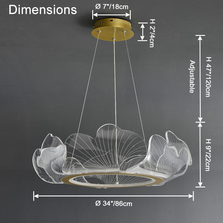 Olverai Acrylic Ginkgo Leaf Chandelier