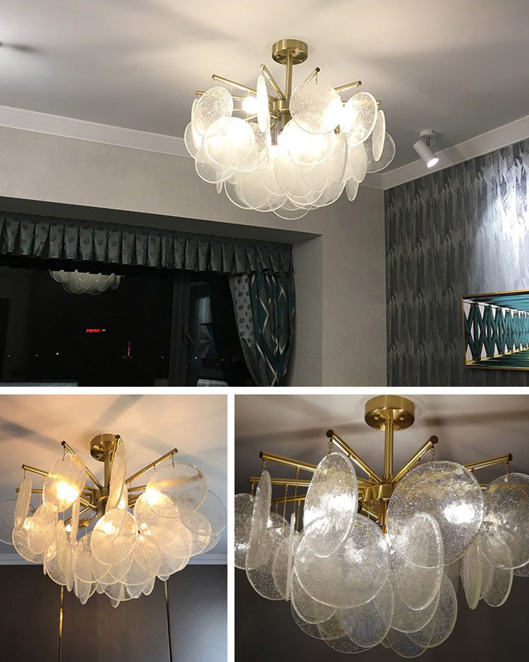 Olverai Tiered Textured Glass Cloud Chandelier