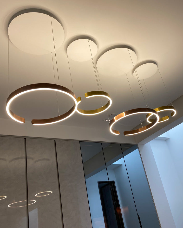 Olverai Black/Gold Ring Led Chandelier