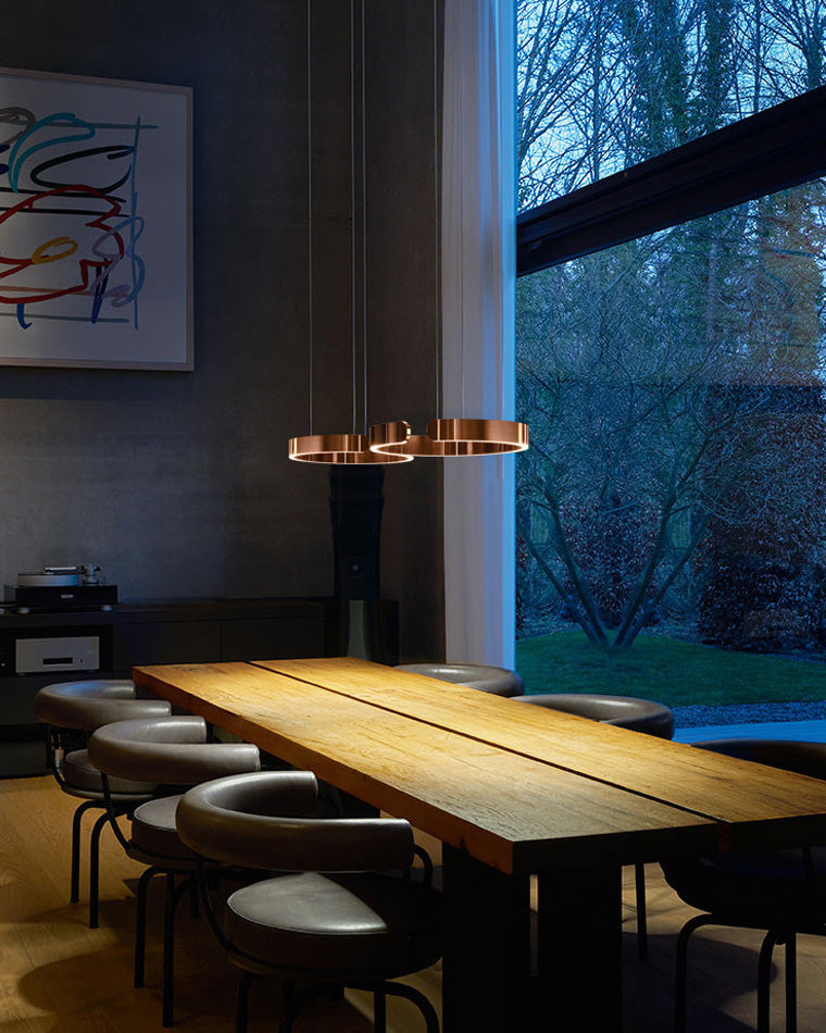 Olverai Black/Gold Ring Led Chandelier