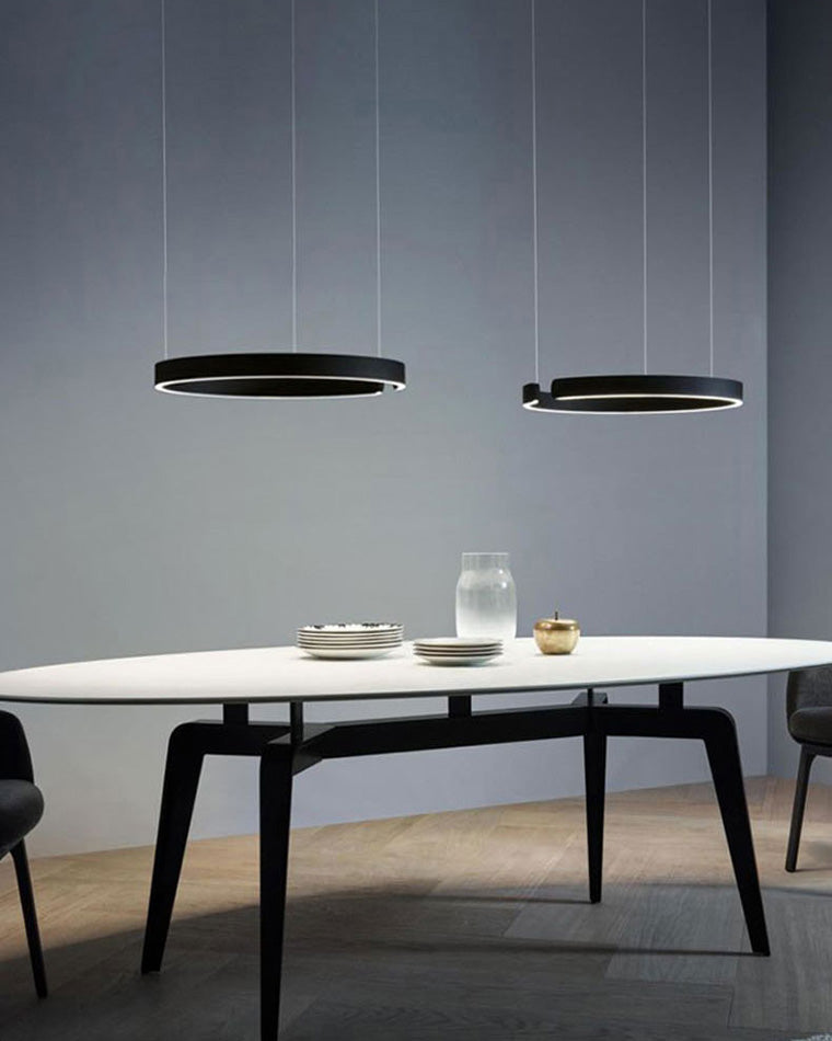 Olverai Black/Gold Ring Led Chandelier