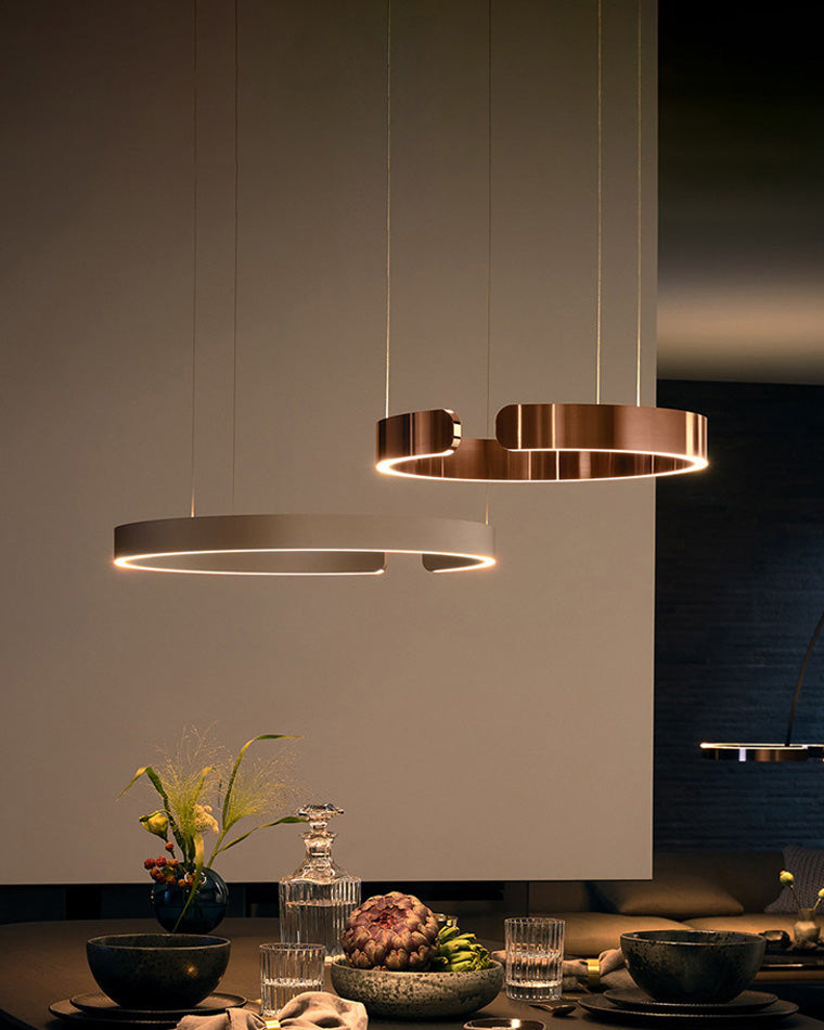 Olverai Black/Gold Ring Led Chandelier