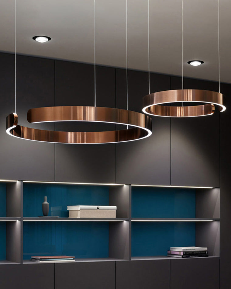 Olverai Black/Gold Ring Led Chandelier