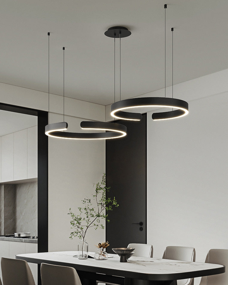 Olverai Black/Gold Ring Led Chandelier