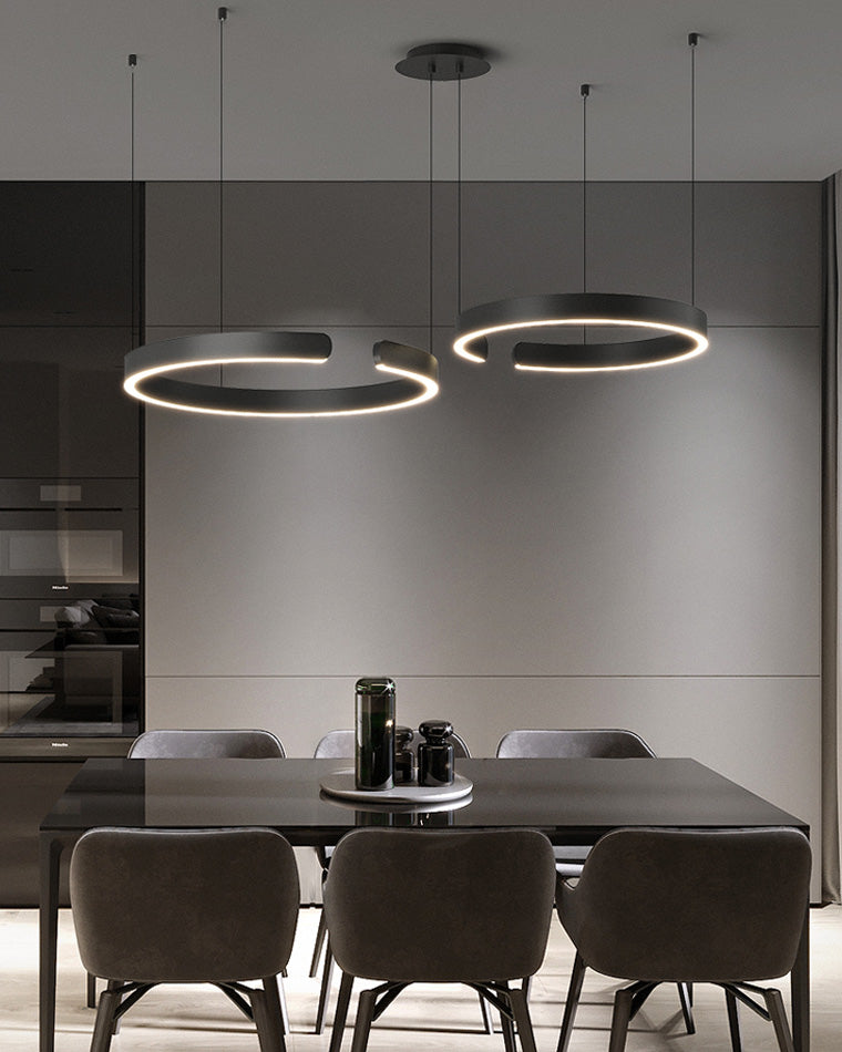 Olverai Black/Gold Ring Led Chandelier