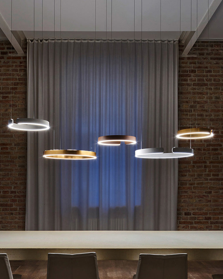 Olverai Black/Gold Ring Led Chandelier