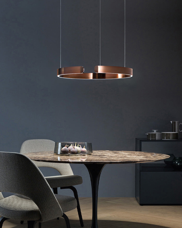 Olverai Black/Gold Ring Led Chandelier