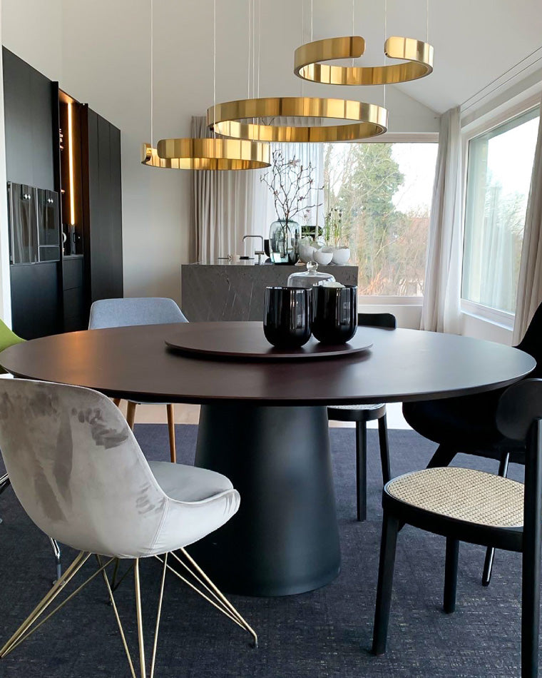 Olverai Black/Gold Ring Led Chandelier