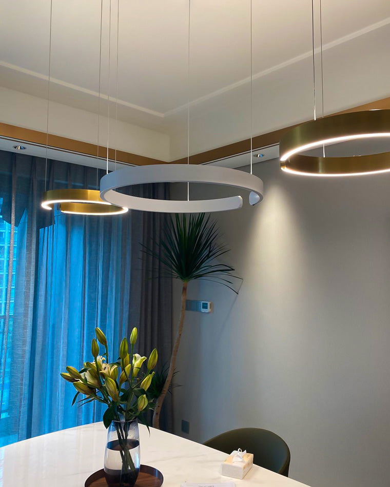 Olverai Black/Gold Ring Led Chandelier