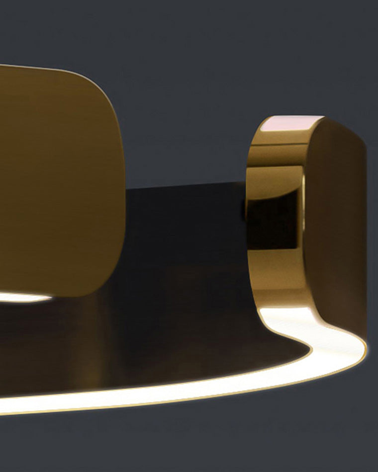 Olverai Black/Gold Ring Led Chandelier