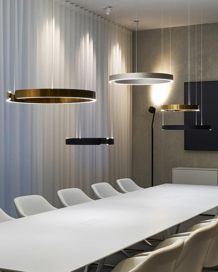 Olverai Black/Gold Ring Led Chandelier