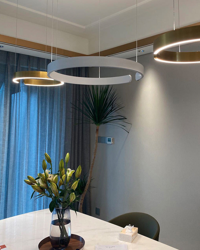 Olverai Black/Gold Ring Led Chandelier