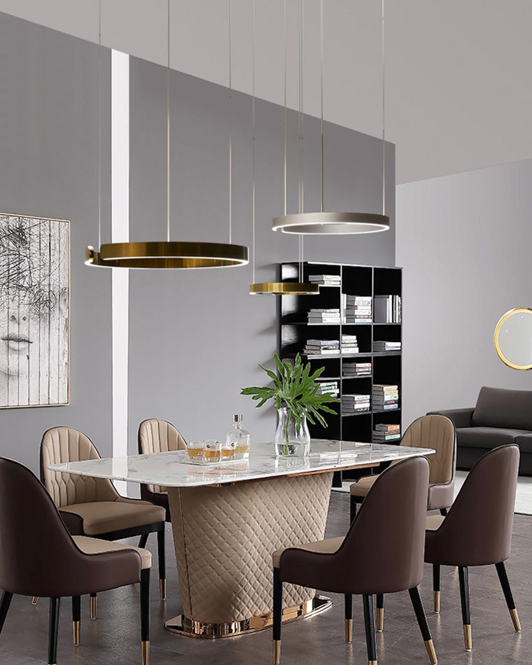 Olverai Black/Gold Ring Led Chandelier