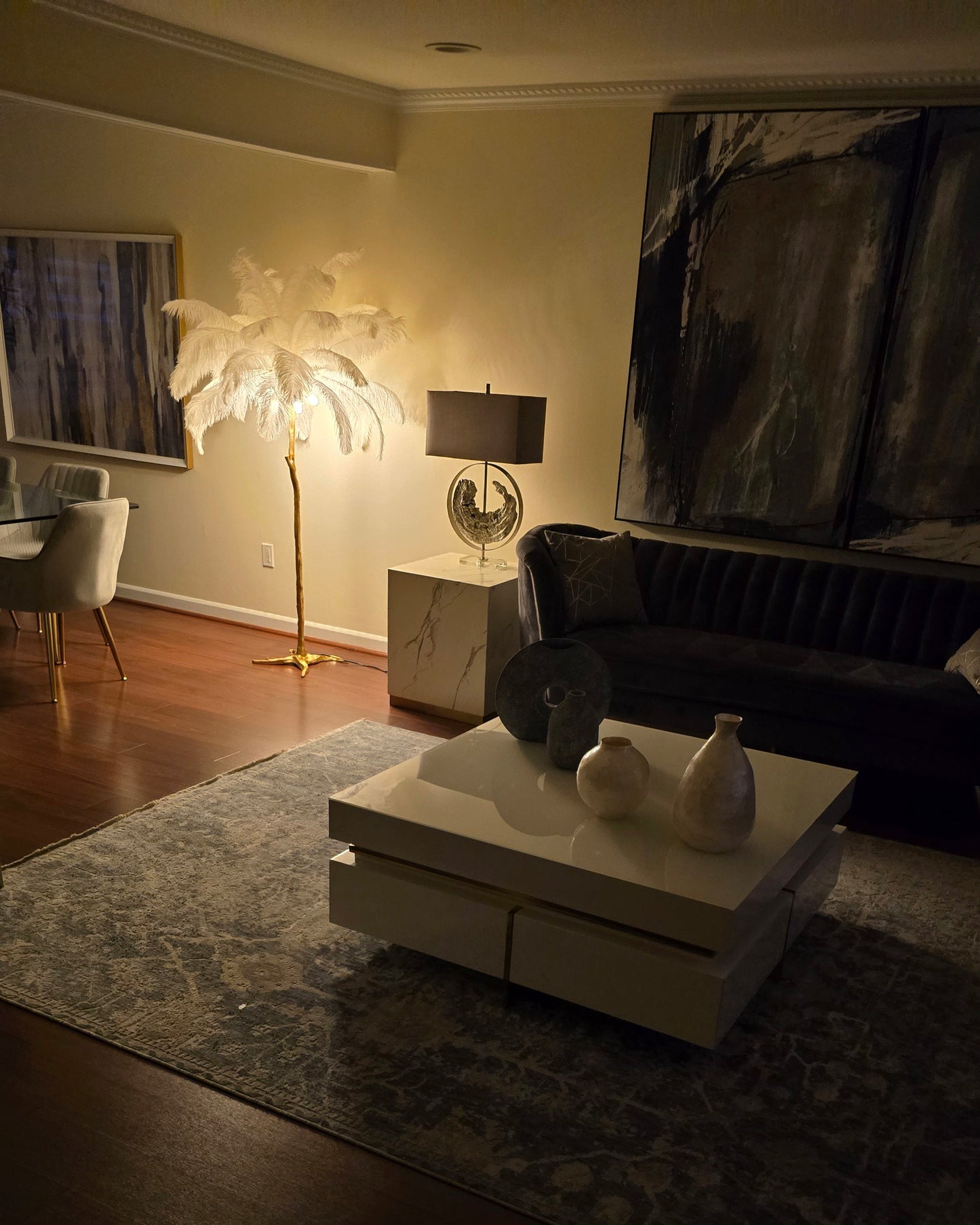 Olverai Feather Palm Tree Floor Lamp