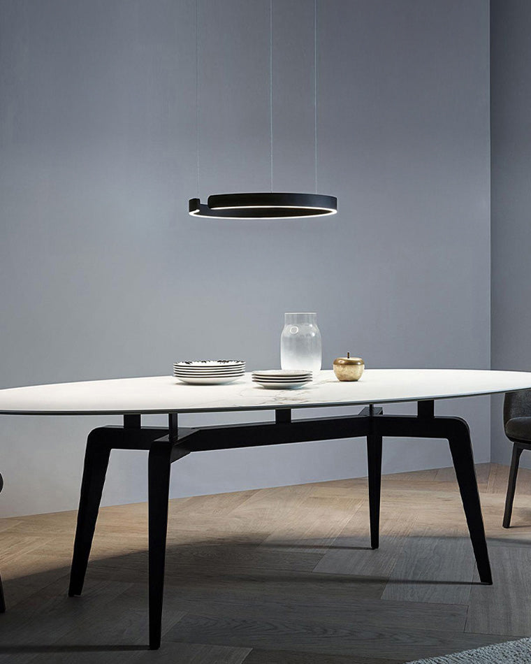 Olverai Black/Gold Ring Led Chandelier