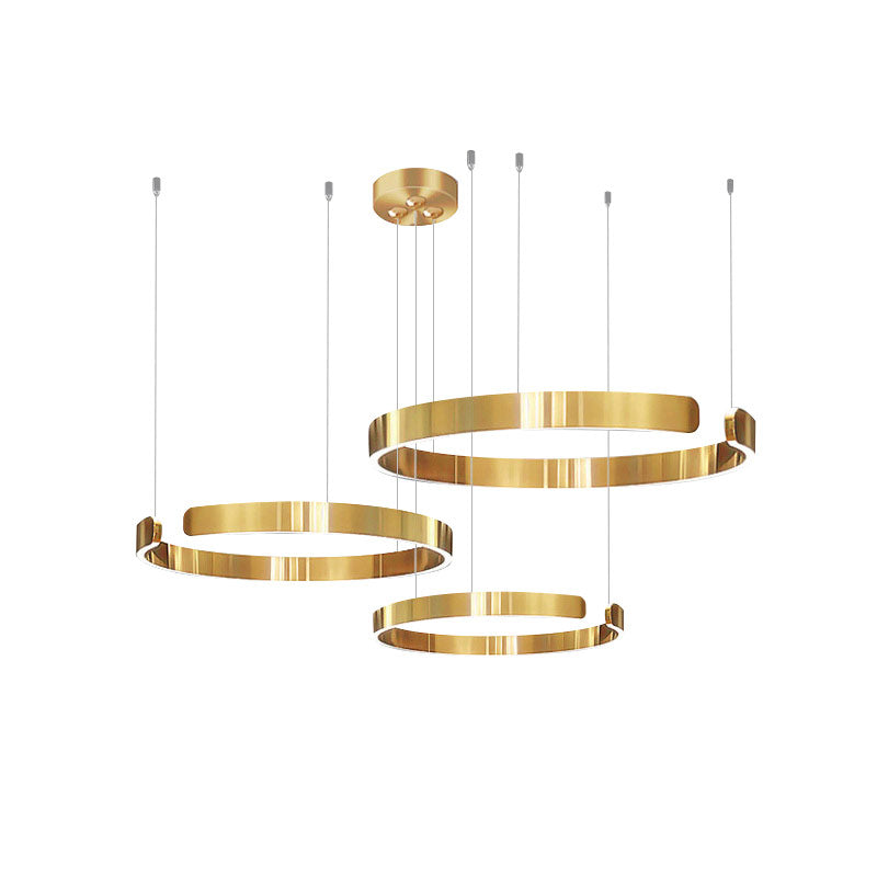 Olverai Black/Gold Ring Led Chandelier