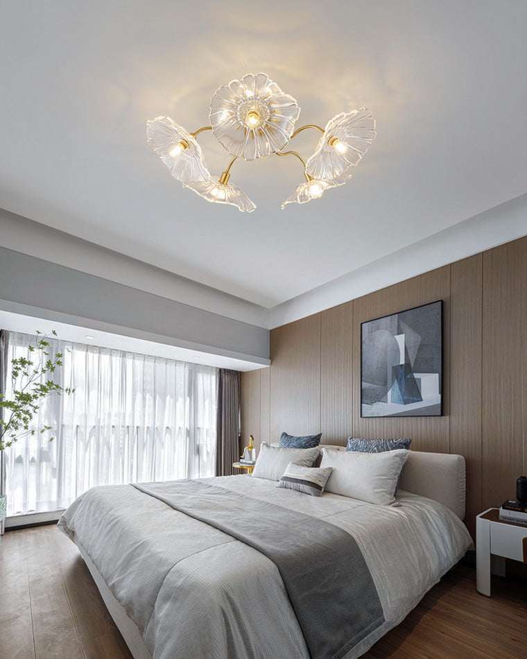 Olverai Lotus Leaf Flower Flush Mount Ceiling Light