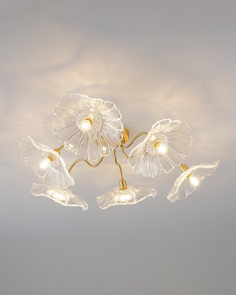 Olverai Lotus Leaf Flower Flush Mount Ceiling Light