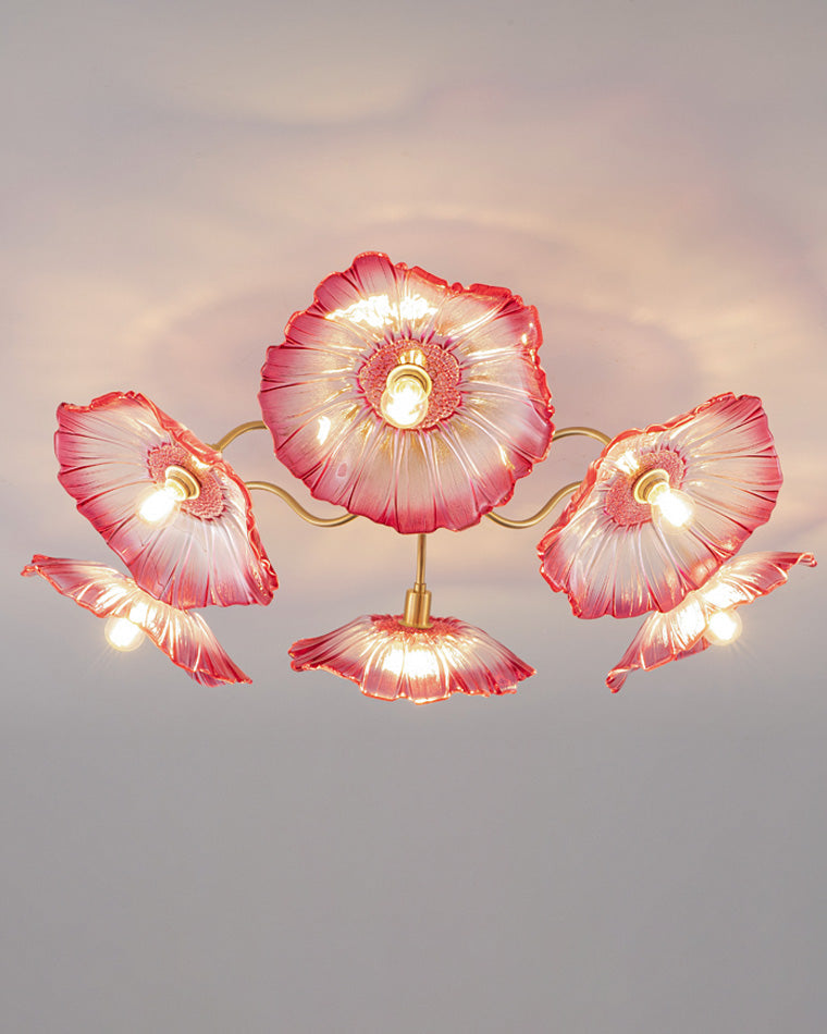 Olverai Lotus Leaf Flower Flush Mount Ceiling Light