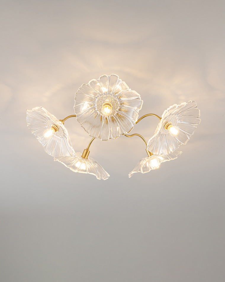 Olverai Lotus Leaf Flower Flush Mount Ceiling Light