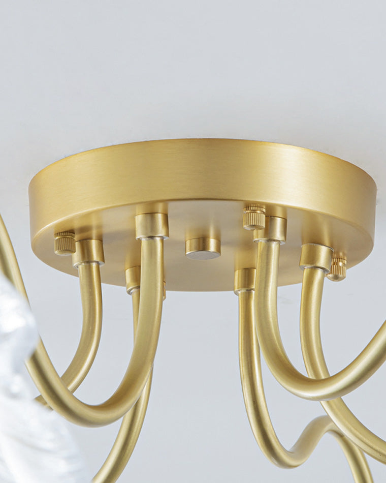 Olverai Lotus Leaf Flower Flush Mount Ceiling Light