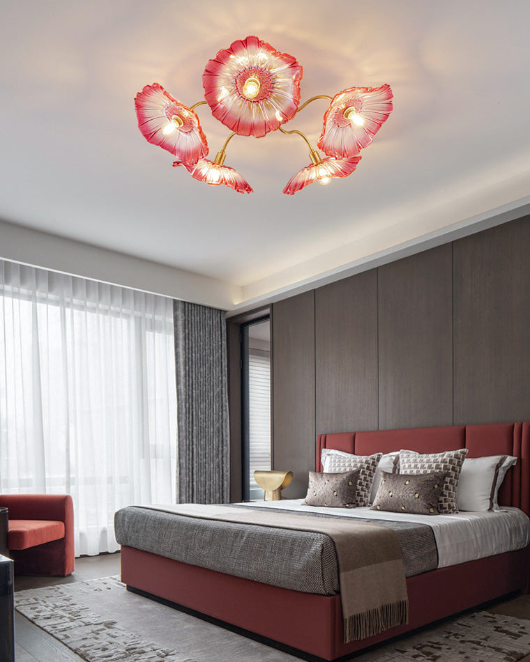 Olverai Lotus Leaf Flower Flush Mount Ceiling Light