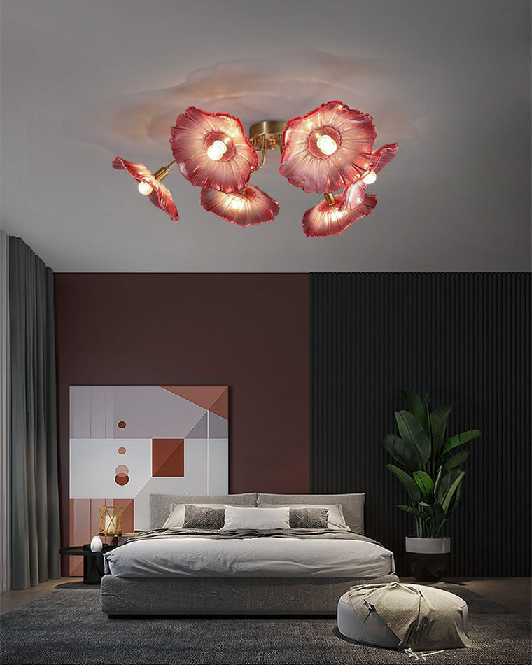 Olverai Lotus Leaf Flower Flush Mount Ceiling Light