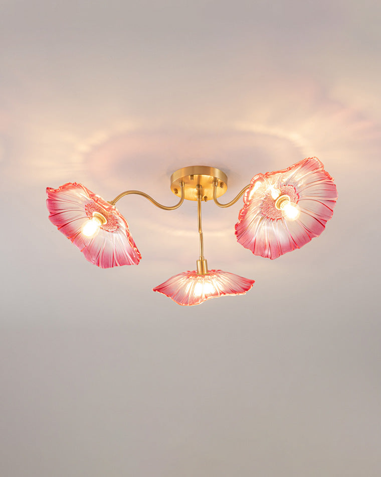 Olverai Lotus Leaf Flower Flush Mount Ceiling Light