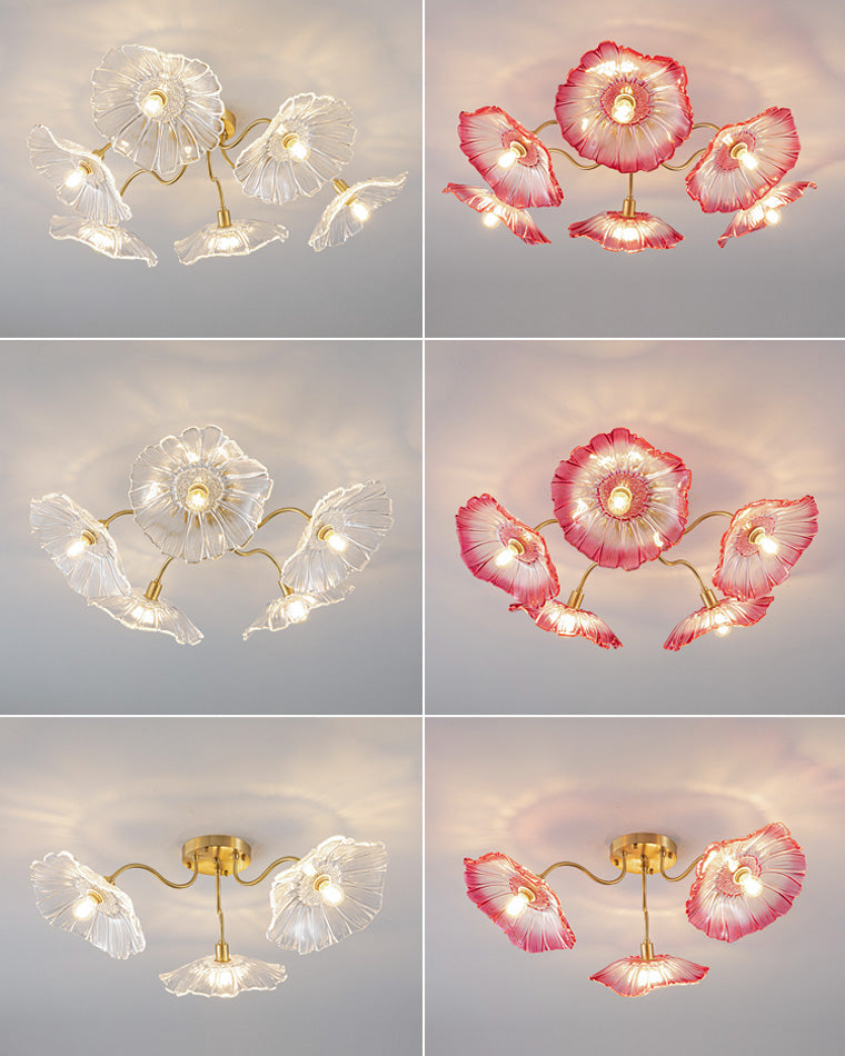 Olverai Lotus Leaf Flower Flush Mount Ceiling Light