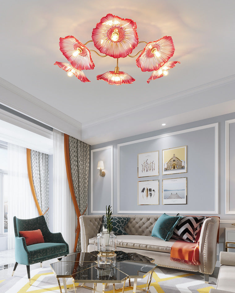 Olverai Lotus Leaf Flower Flush Mount Ceiling Light
