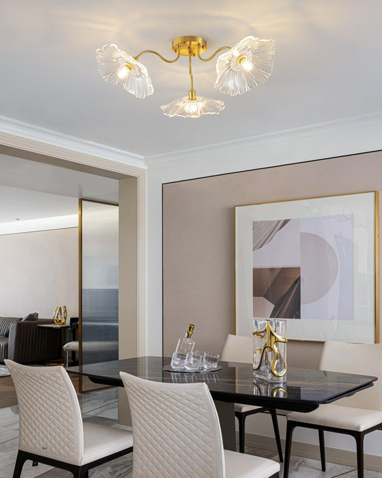 Olverai Lotus Leaf Flower Flush Mount Ceiling Light