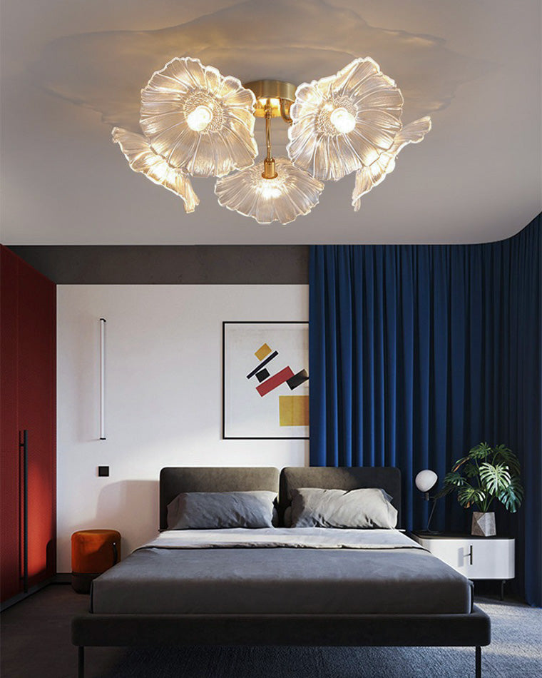 Olverai Lotus Leaf Flower Flush Mount Ceiling Light