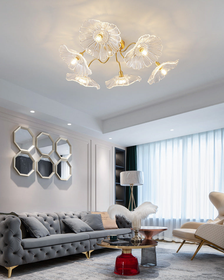 Olverai Lotus Leaf Flower Flush Mount Ceiling Light