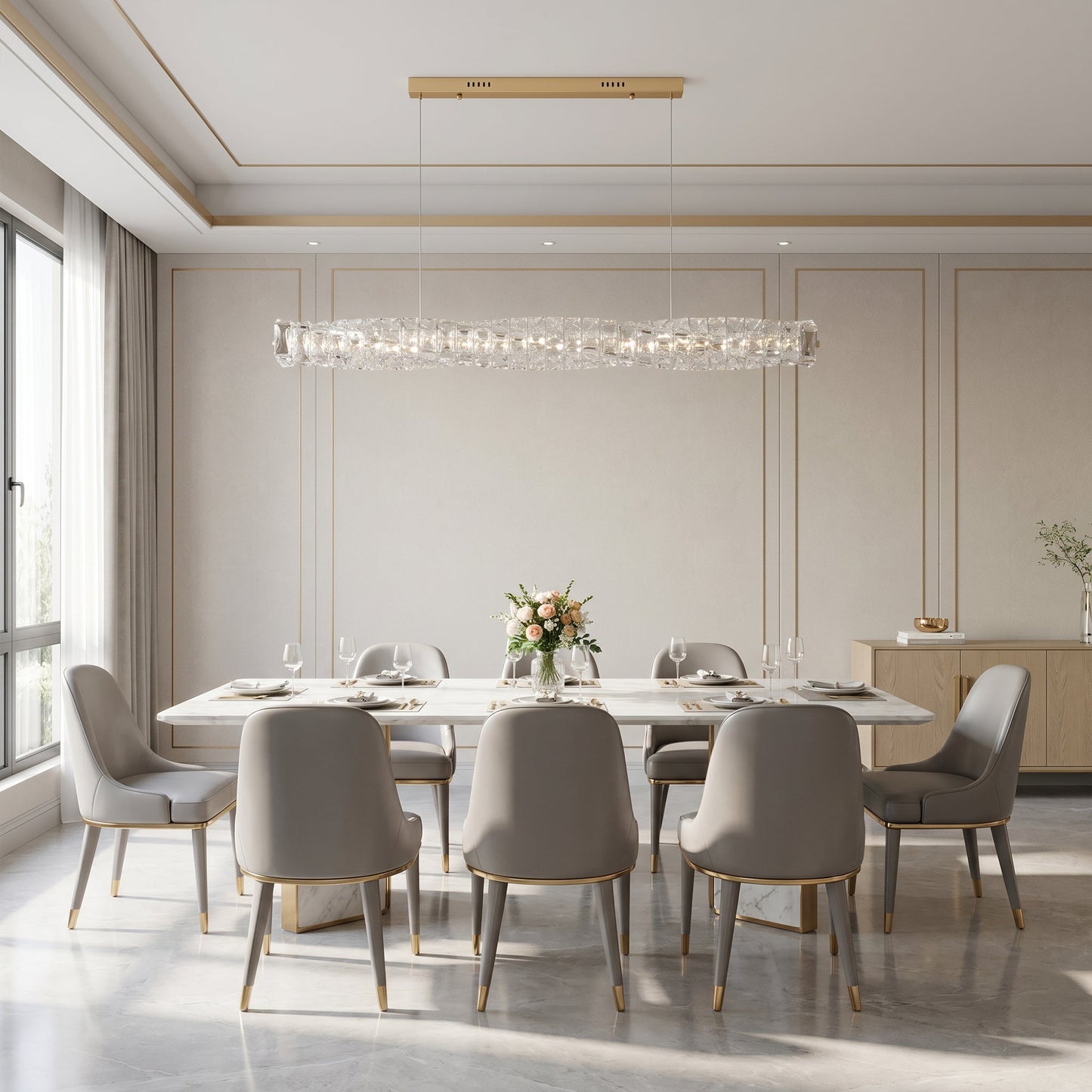 Olverai Twist Linear Crystal Chandelier
