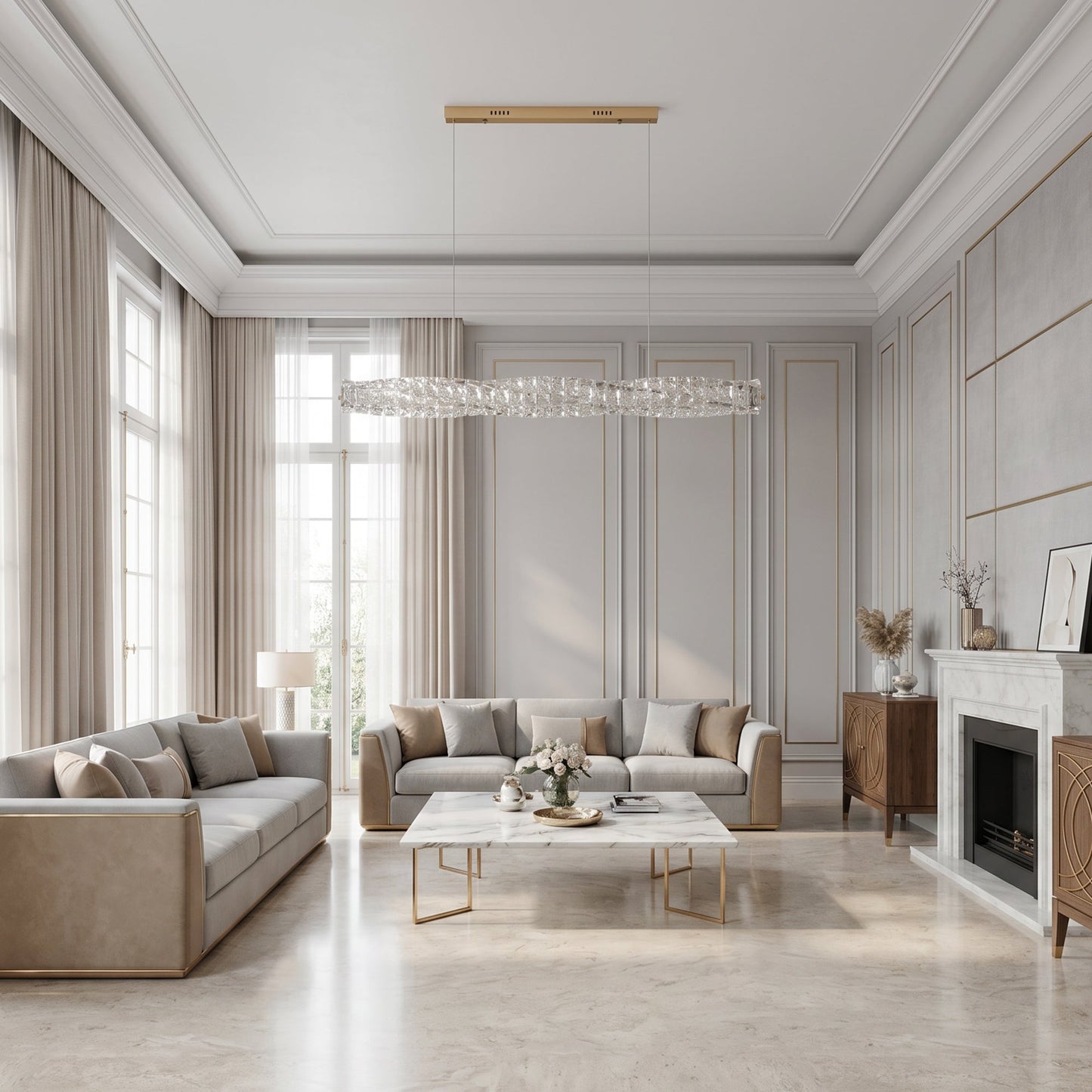 Olverai Twist Linear Crystal Chandelier