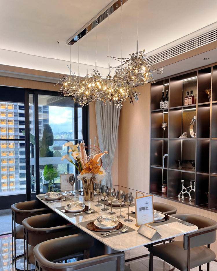 Olverai Argent/Gold Cloud Multi Pendant Chandelier