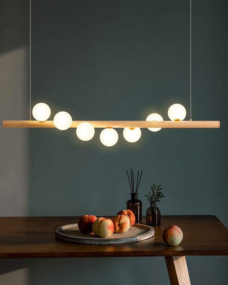 Olverai Wood Linear Globe Chandelier