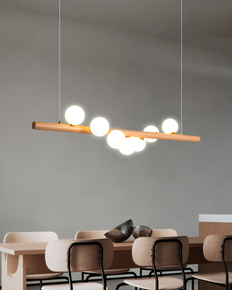 Olverai Wood Linear Globe Chandelier