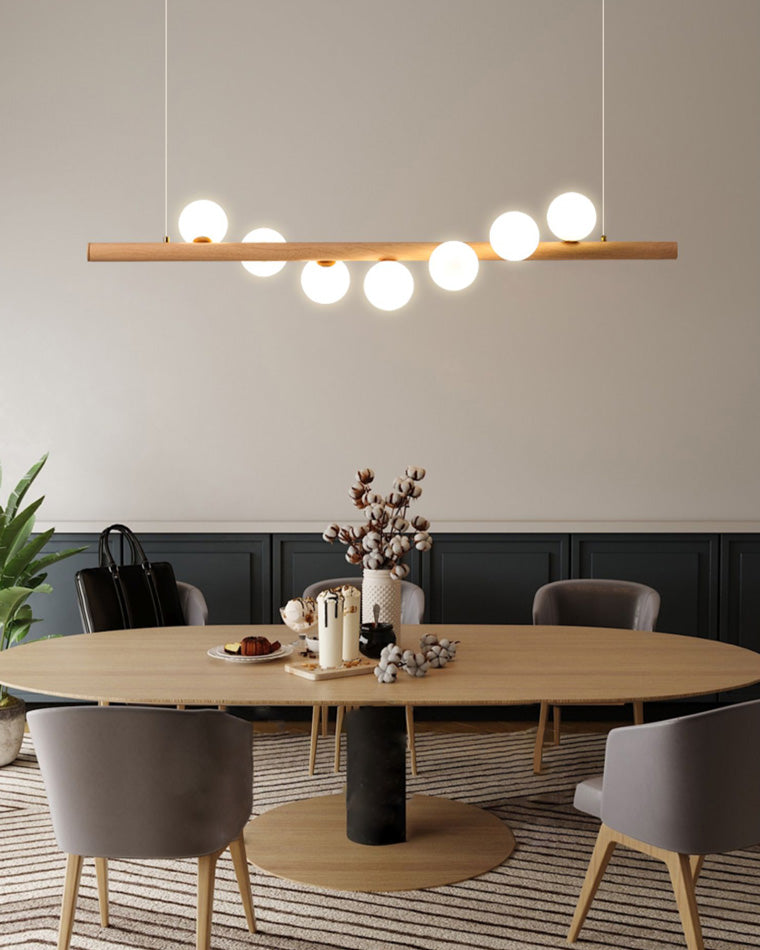 Olverai Wood Linear Globe Chandelier