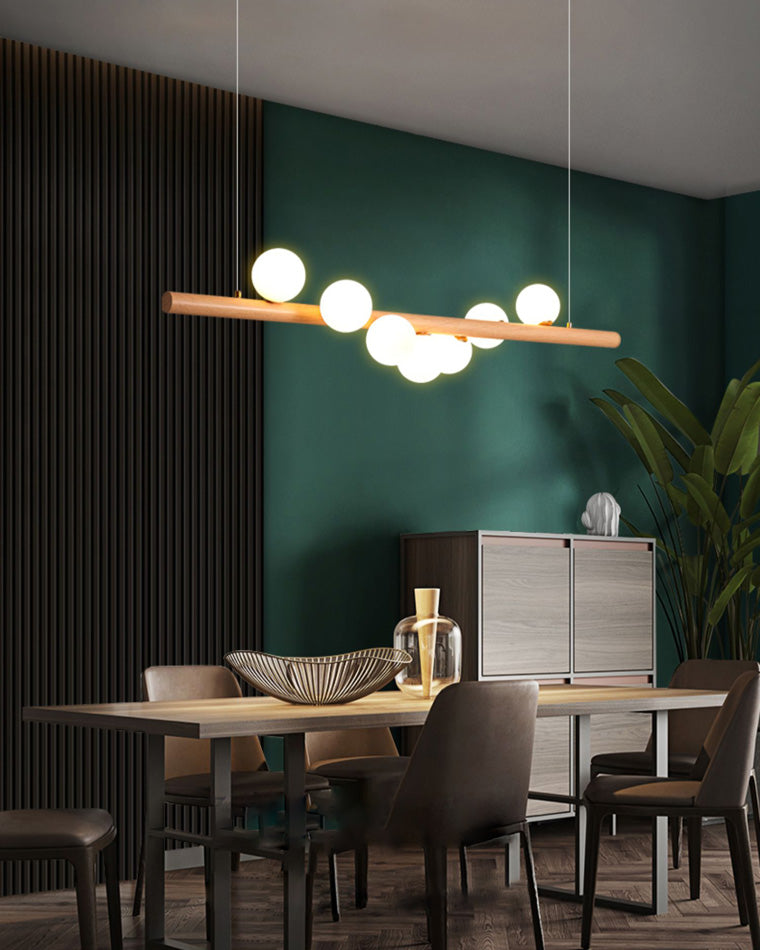 Olverai Wood Linear Globe Chandelier