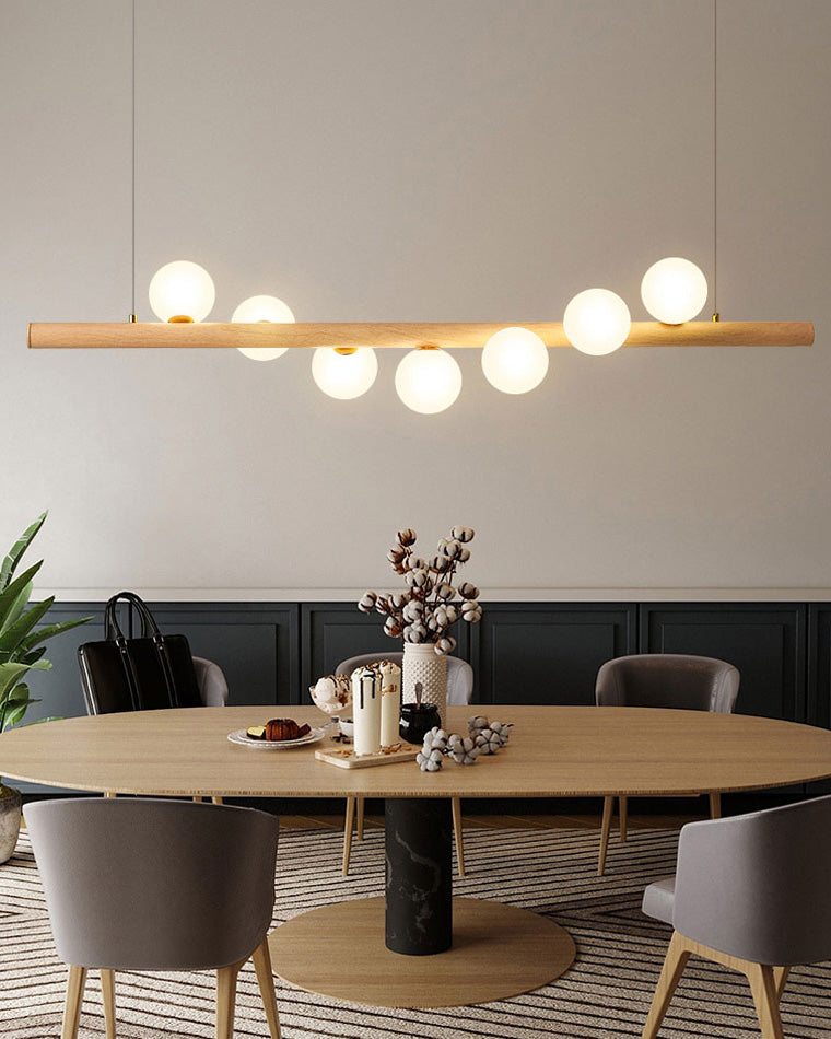 Olverai Wood Linear Globe Chandelier