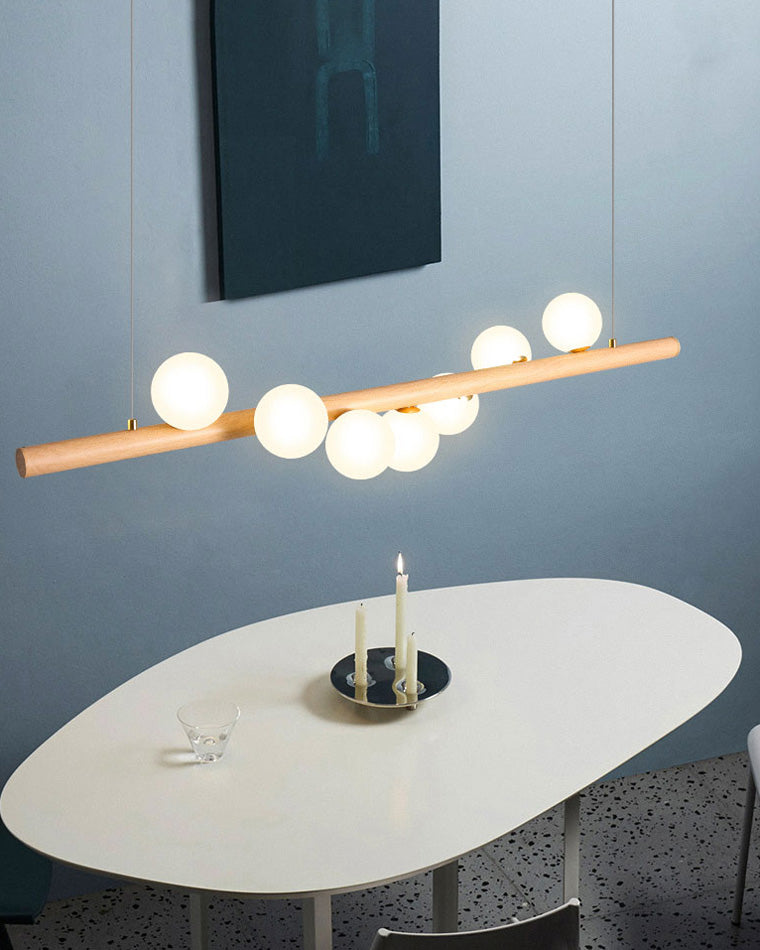 Olverai Wood Linear Globe Chandelier