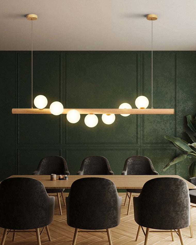 Olverai Wood Linear Globe Chandelier